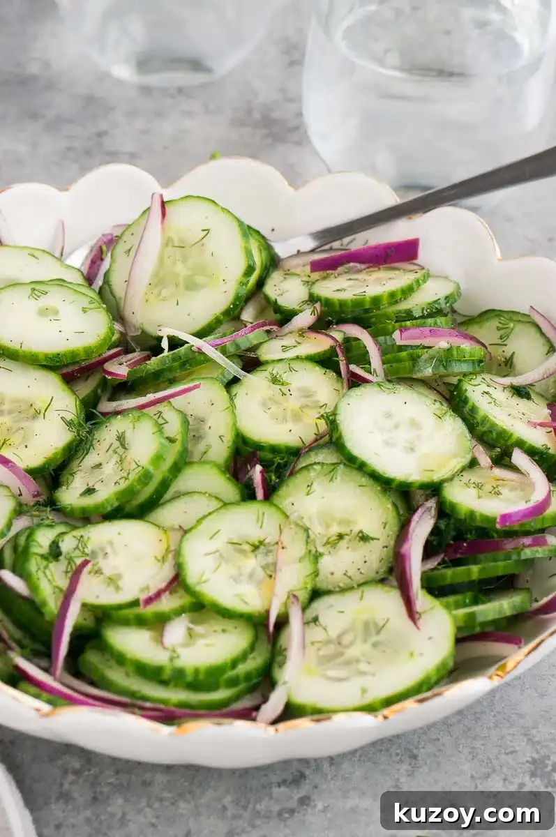 Refreshing Cucumber Salad with Dill and Lemon Vinaigrette 6 cucumber onion salad