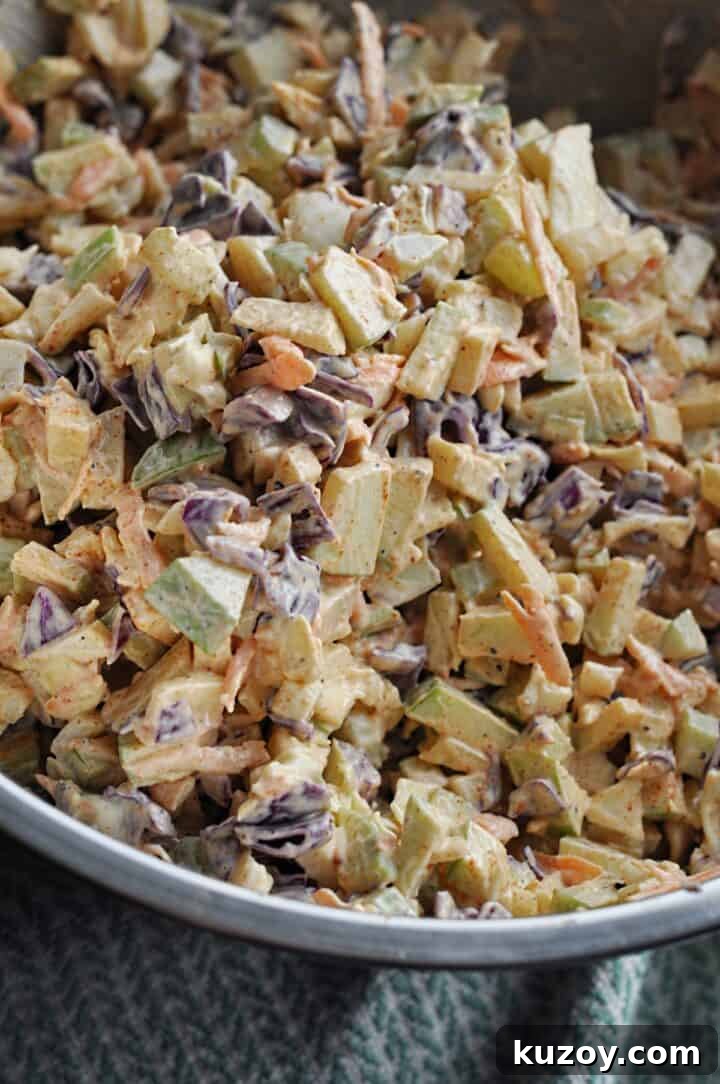 Crisp Green Apple Coleslaw with Tangy Dijon Dressing 2 Cabbage, apples, carrots, and celery slaw