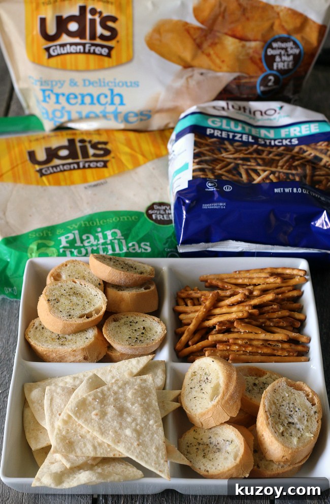 Gluten-Free Cheese Fondue Recipe (Alcohol-Free) 4 gluten-free dippers for cheese fondue