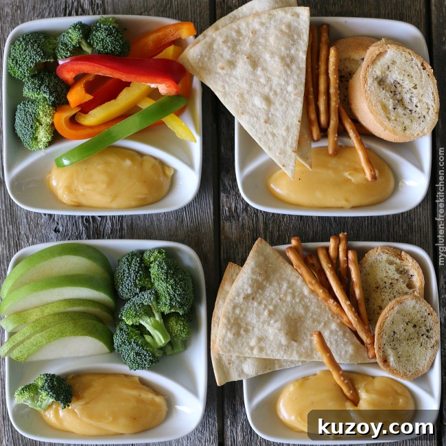 Gluten-Free Cheese Fondue Recipe (Alcohol-Free) 9 Cheese Fondue with gluten-free dippers