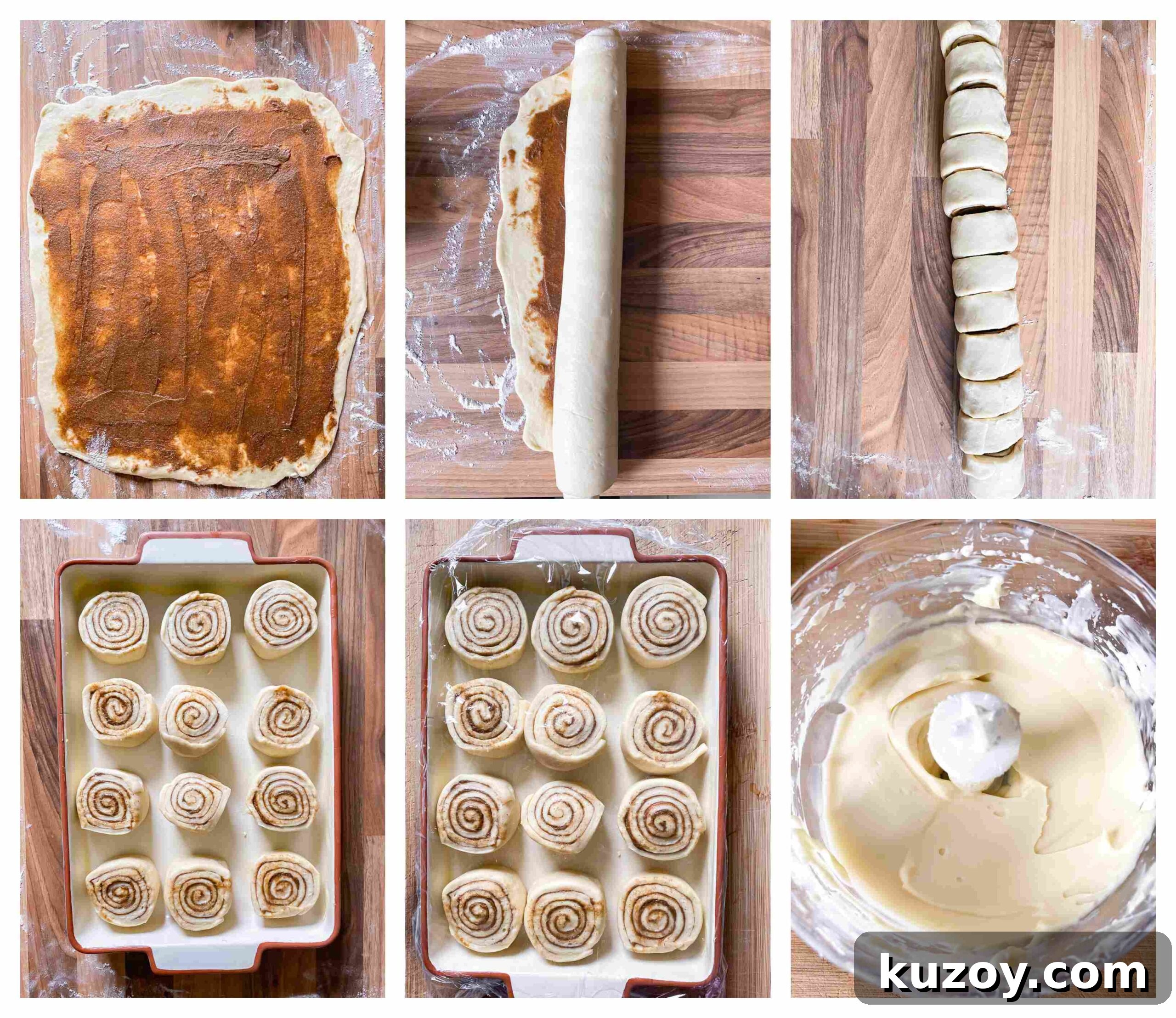 Maple Cream Cheese Cinnamon Rolls with Sticky Glaze 5 cinnamon rolls process images
