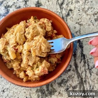 vegan hash brown casserole served