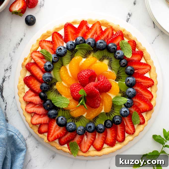 14 Romantic Valentine’s Day Recipes to Make at Home 13 Top view of a French Tart on a white serving platter.