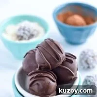 Paleo Chocolate Truffles Recipe: Rich, Dairy-Free Truffle Guide 6 Easy Paleo Chocolate Truffles are so rich and creamy! Plus recipe included 3 ways to top them. Recipe from @whattheforkblog | whattheforkfoodblog.com | healthy recipes | healthy desserts | easy desserts | how to make truffles | dairy free truffles
