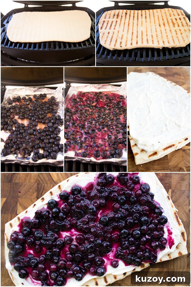 Grilled Blueberry Dessert Pizza: Summer Fruit Pizza Recipe 3 This Grilled Blueberry Dessert Pizza Recipe is a perfect dessert for your next cookout! Prep your ingredients ahead of time and bring everything together in just 10 minutes!