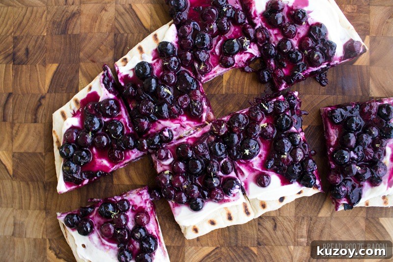 Grilled Blueberry Dessert Pizza: Summer Fruit Pizza Recipe 5 This Grilled Blueberry Dessert Pizza Recipe is a perfect dessert for your next cookout! Prep your ingredients ahead of time and bring everything together in just 10 minutes!