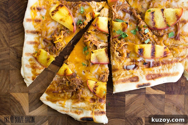 Grilled Blueberry Dessert Pizza: Summer Fruit Pizza Recipe 7 Grilled BBQ Pulled Pork & Peach Gourmet Pizza Recipe