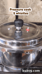 Pressure cooking masoor dal for 5 whistles