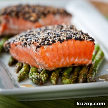 black and white sesame salmon