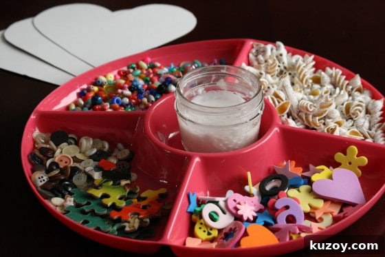 valentine's collage pops supplies