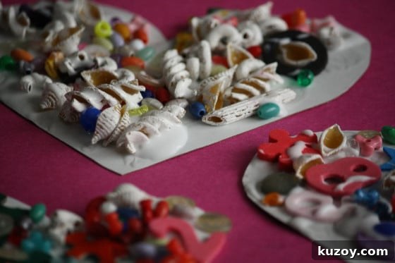 Valentine’s Day Collage Pops: Fun DIY Treats and Gift Ideas 4 close up of valentine's collage pops drying
