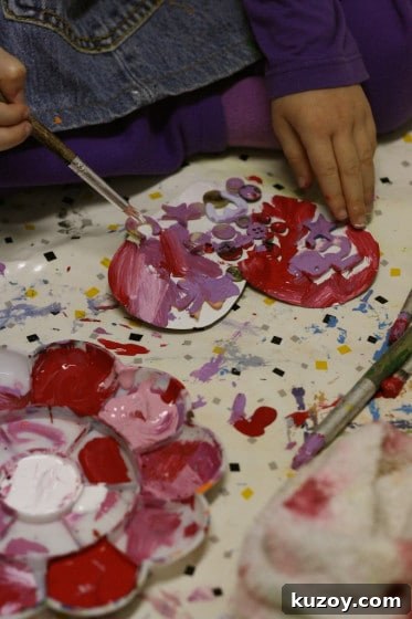 Valentine’s Day Collage Pops: Fun DIY Treats and Gift Ideas 5 painting the valentine's collage pops