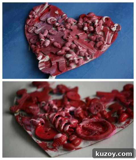 Valentine’s Day Collage Pops: Fun DIY Treats and Gift Ideas 6 Valentine's collage pops collage - painted and drying