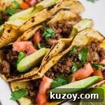 Gluten-Free Beef Tacos: Flavorful Corn Tortilla Recipe 6 Ground beef tacos in charred corn tortillas