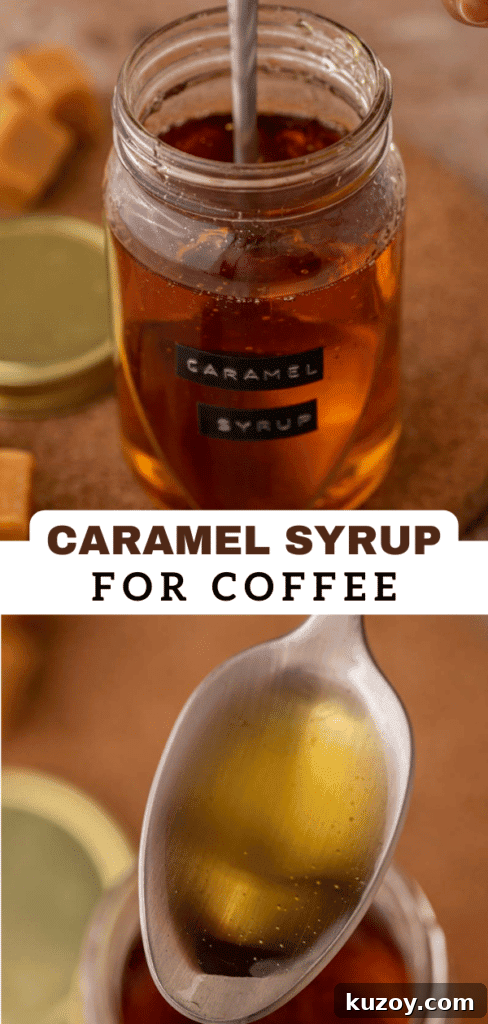 Caramel syrup for coffee 