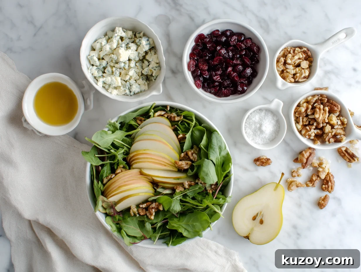 All ingredients measured and laid out on a cutting board
