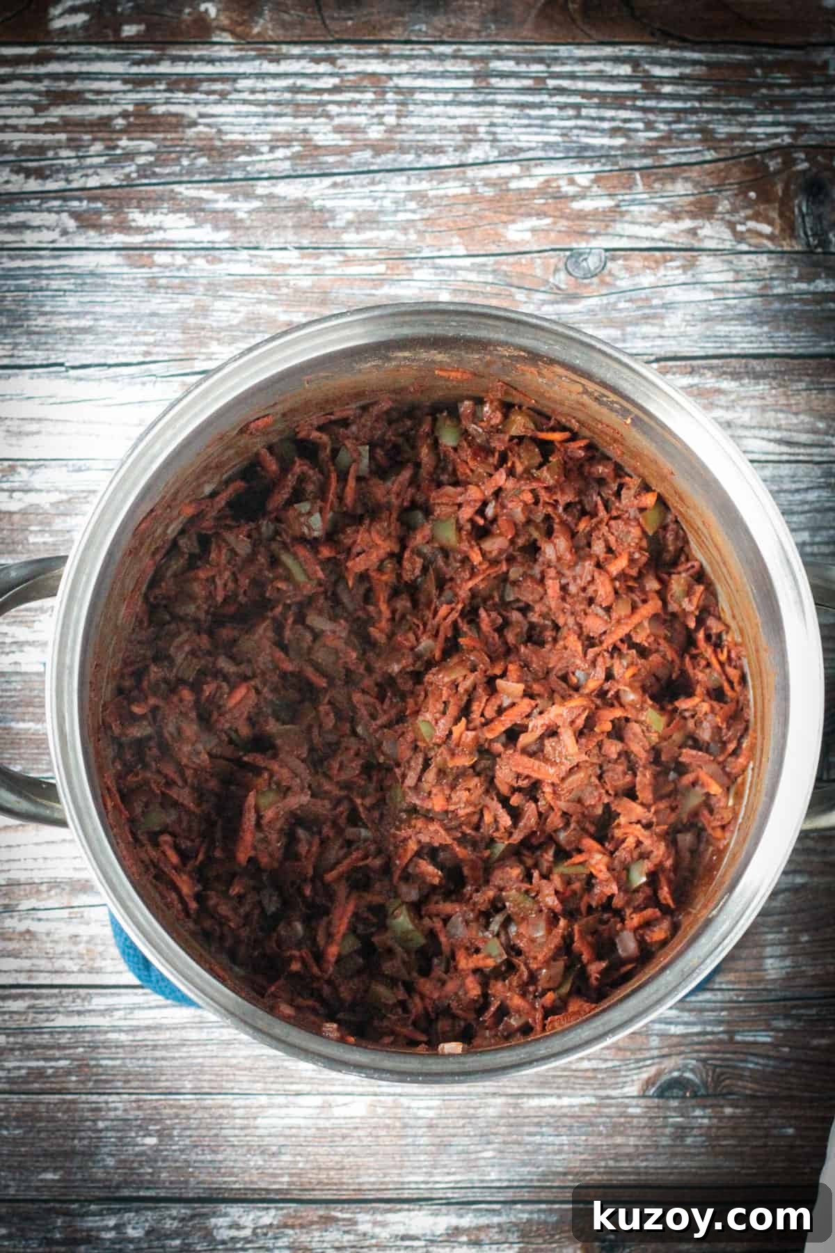 Hearty Black Bean and Quinoa Chili Recipe 4 Shredded carrots mixed in.