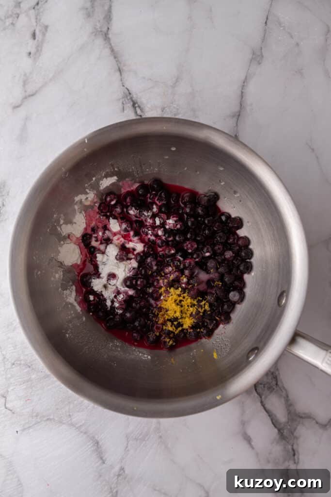 Blueberry Blondies Recipe: Moist, Chewy Bars with Fresh Berries 5 unmixed fruit ingredients in a pot