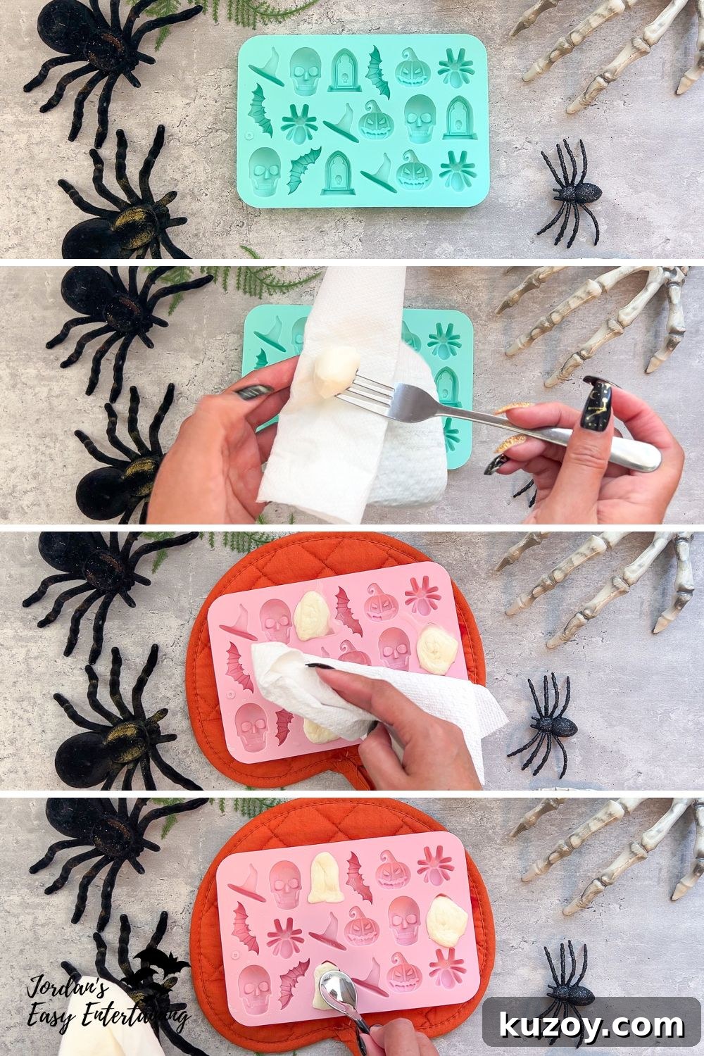 Prosciutto-Wrapped Figs with Honey and Skull Cheese Skewers 4 step by step how to make mozzarella skull cheese using silicone molds