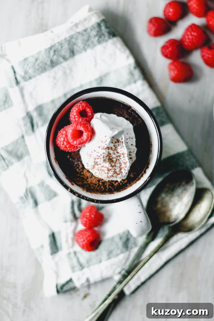 Chocolate Microwave Mug Cake for Two [Gluten-Free + Paleo]