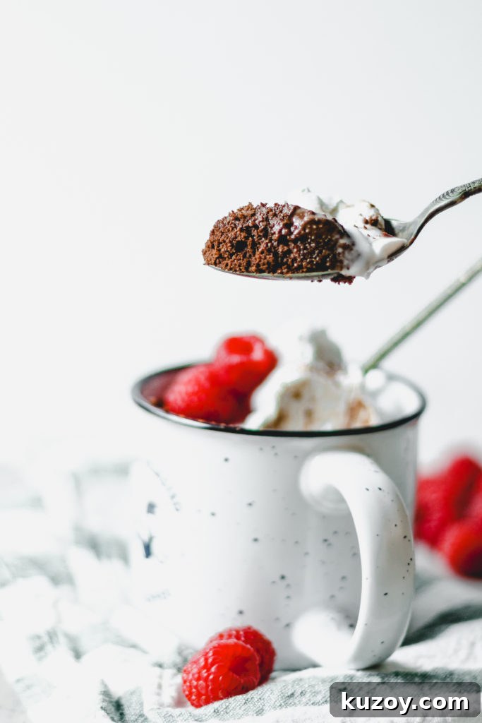Chocolate Microwave Mug Cake for Two [Gluten-Free + Paleo]