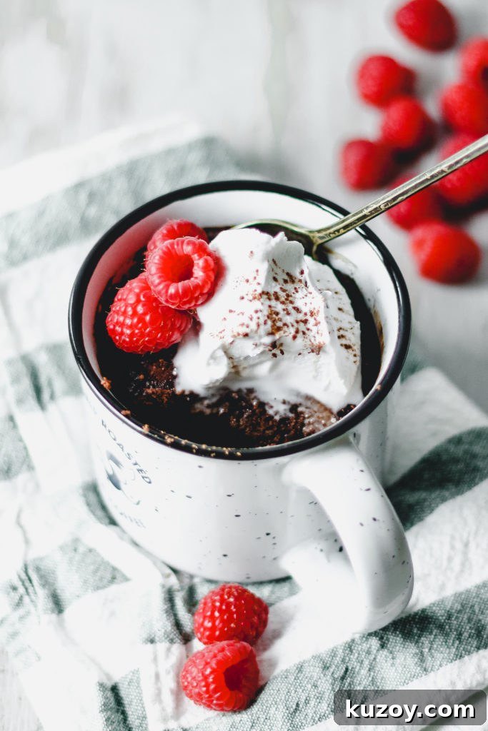 Chocolate Microwave Mug Cake for Two [Gluten-Free + Paleo]
