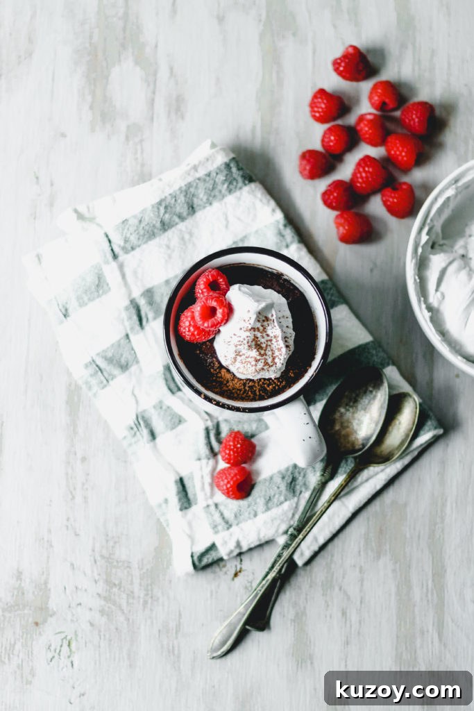 Chocolate Microwave Mug Cake for Two [Gluten-Free + Paleo]