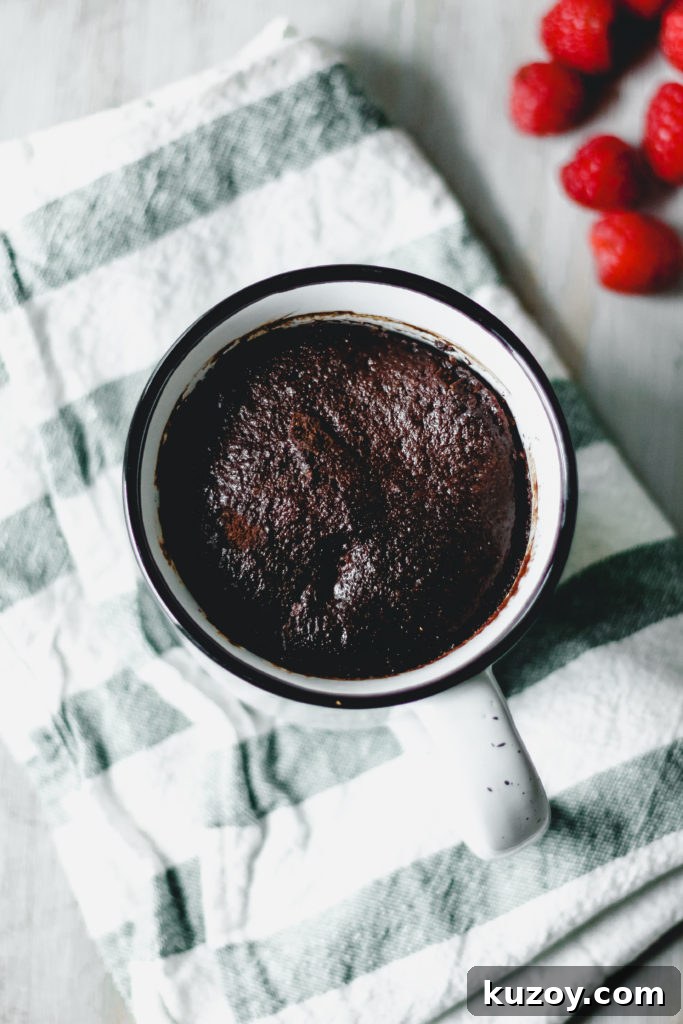 Chocolate Microwave Mug Cake for Two [Gluten-Free + Paleo]