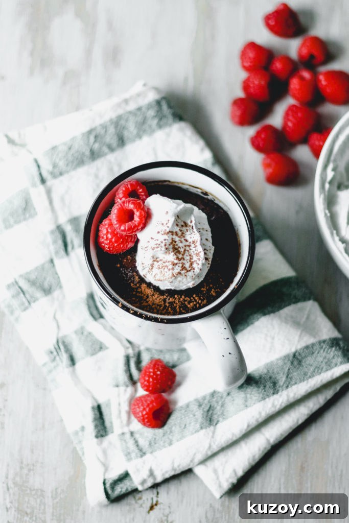 Chocolate Microwave Mug Cake for Two [Gluten-Free + Paleo]