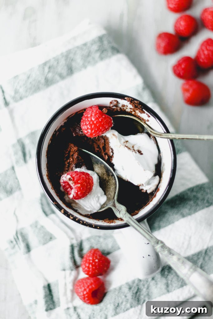 Chocolate Microwave Mug Cake for Two [Gluten-Free + Paleo]