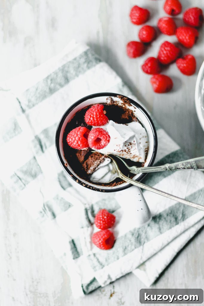 Chocolate Microwave Mug Cake for Two [Gluten-Free + Paleo]