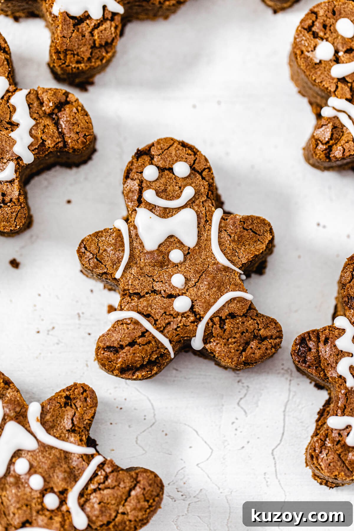 close up of decorated gingerbread man