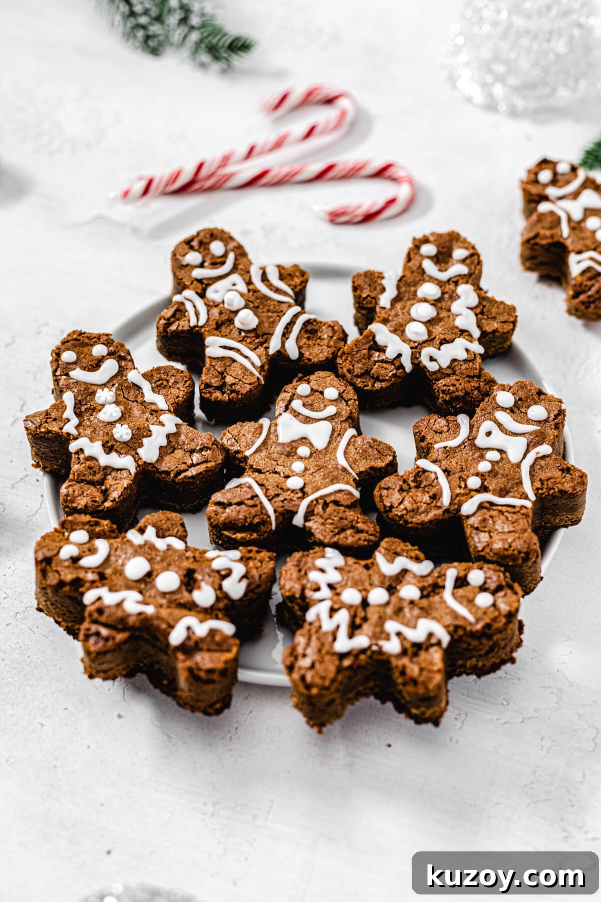 gingerbread men on a white plate
