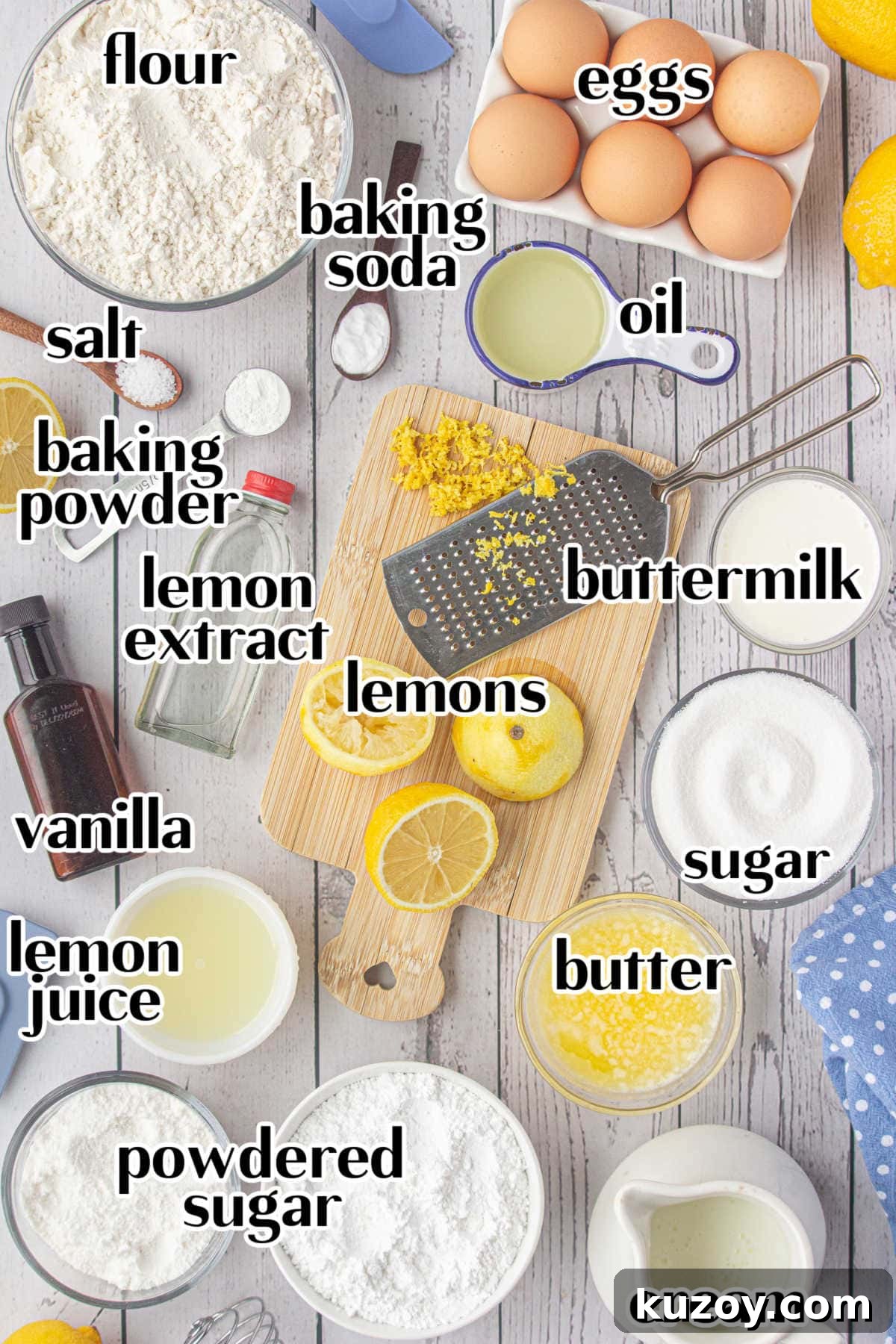 Starbucks-Style Lemon Loaf Recipe: Moist Citrus Quick Bread 3 Labeled ingredients for this recipe.