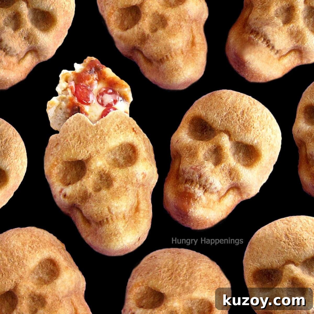 Stuffed Pizza Skulls
