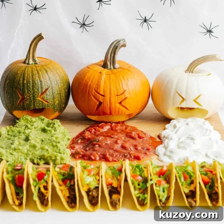 Puking Pumpkin Halloween Taco Board