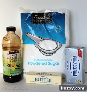Silky Cream Cheese Frosting Recipe for Cakes and Cupcakes 3 cream-cheese-frosting-ingredients