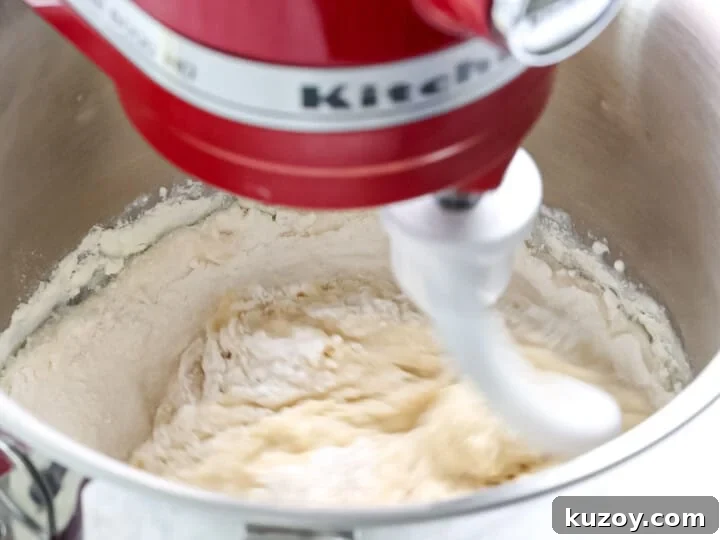 Homemade Brioche Rolls Recipe for Soft, Buttery Loaves 16 Brioche dough being mixed in a stand mixer.