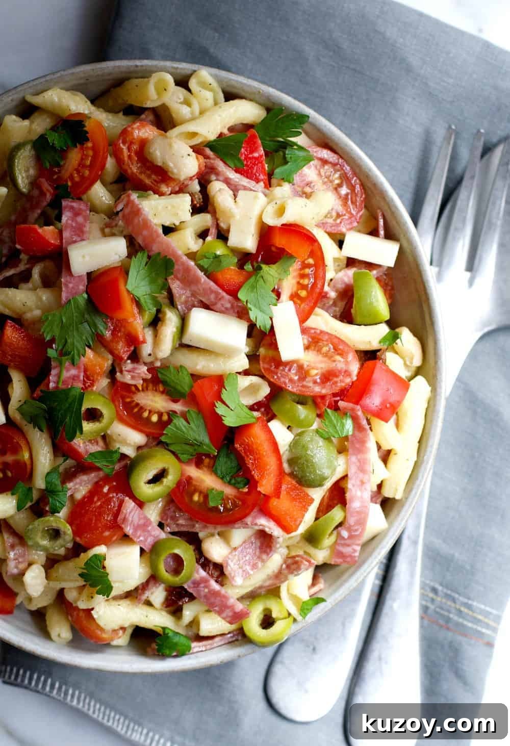 Italian Pasta Salad Served