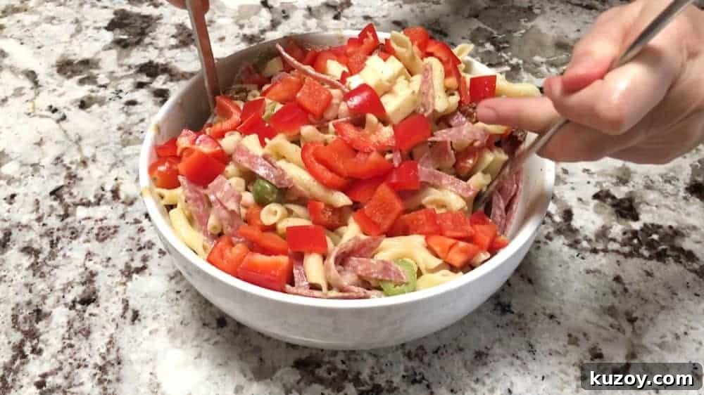 Tossing Italian Pasta Salad
