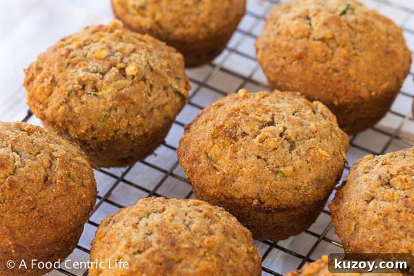 Zucchini Applesauce Muffins|AFoodCentricLife.com