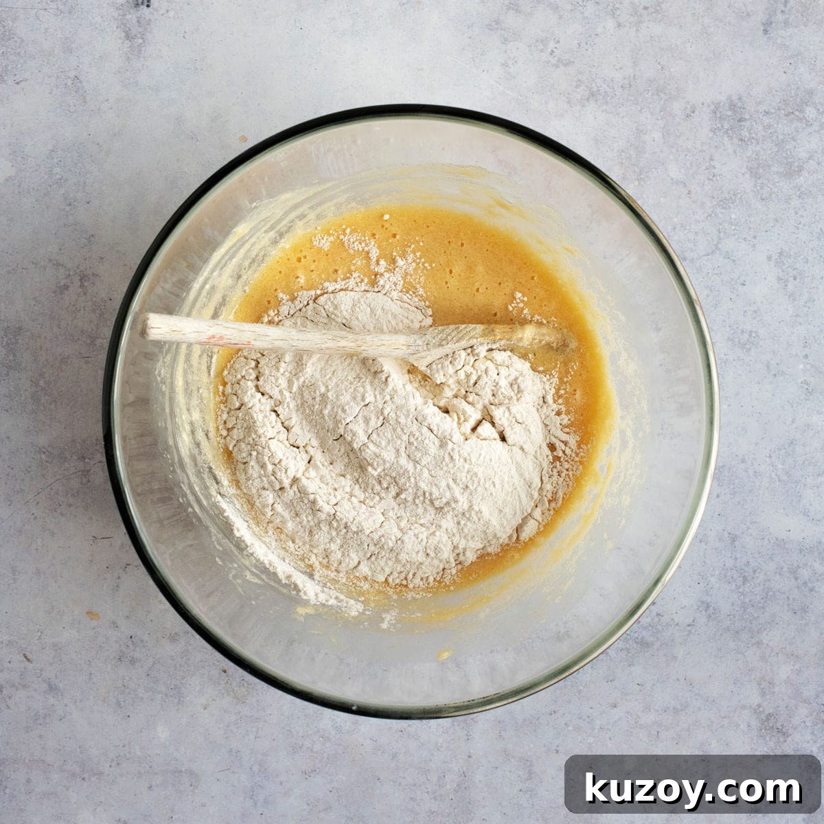 Vanilla sponge mixture with flour added.