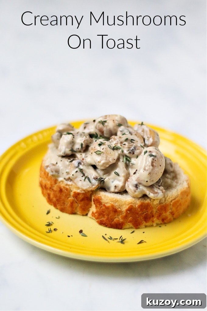 Creamy Mushrooms On Toast Pinterest Pin