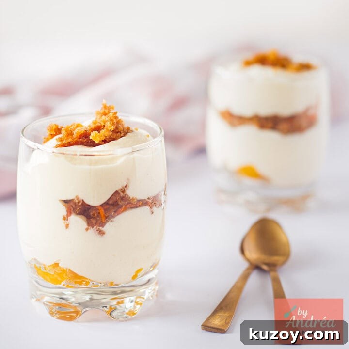 Easter Carrot Cake Parfait with White Chocolate Mousse