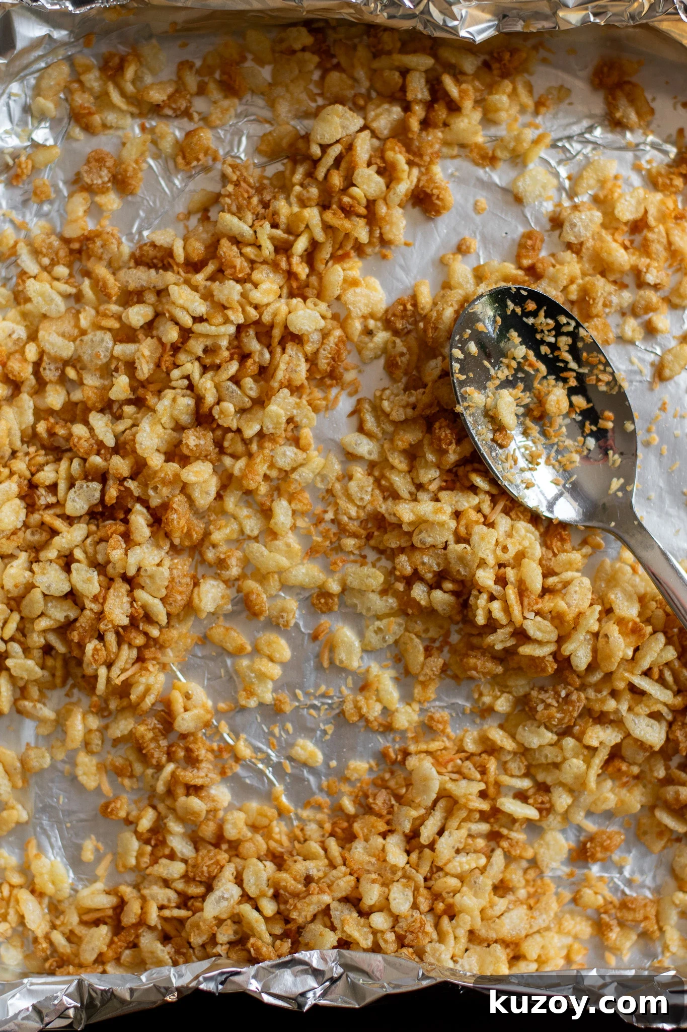 Coconut caramelized puffed rice cereal.