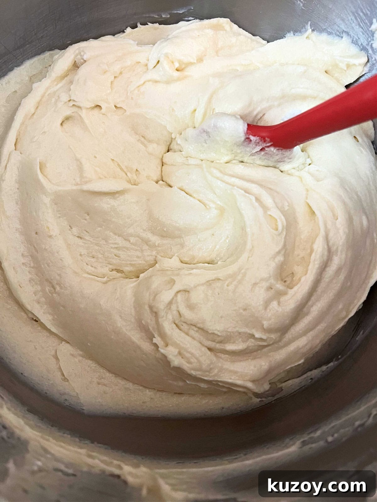 Lemon Mascarpone Cake Batter in a bowl.
