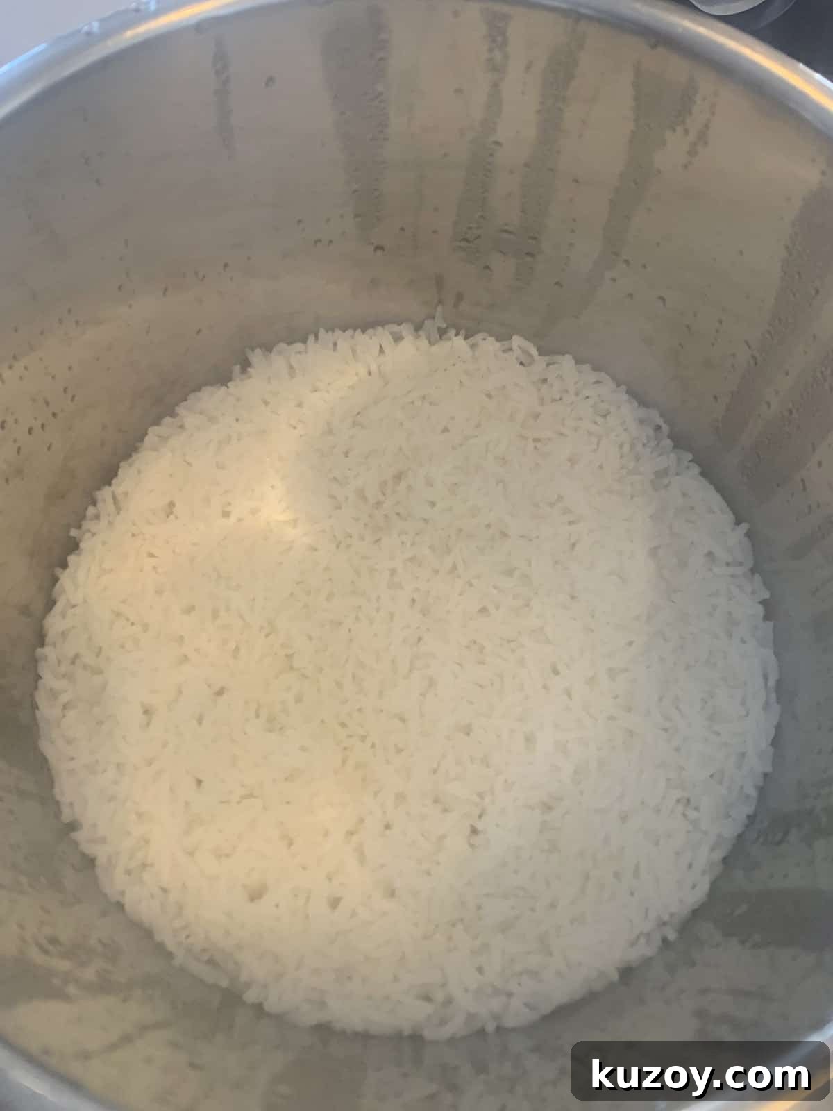 cooked rice in an instant pot.