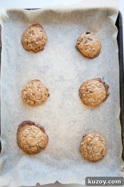 gluten-free healthy oatmeal cookies on a sheet pan