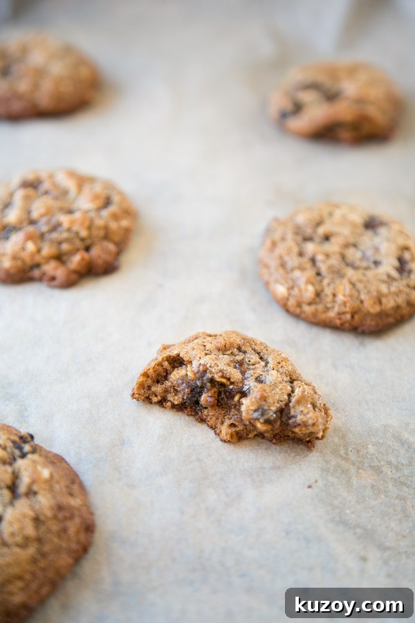 gluten-free healthy oatmeal cookies on a sheet pan