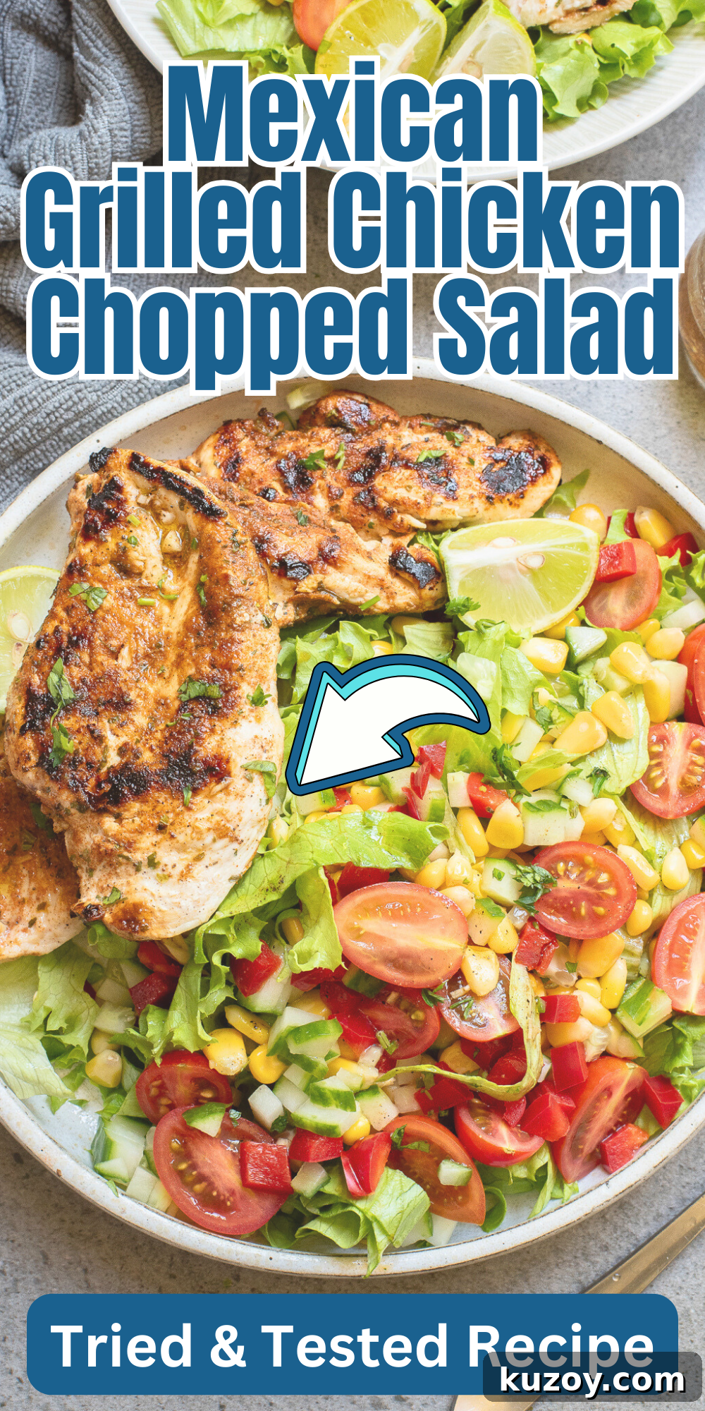 Mexican Grilled Chicken Chopped Salad Image Pin